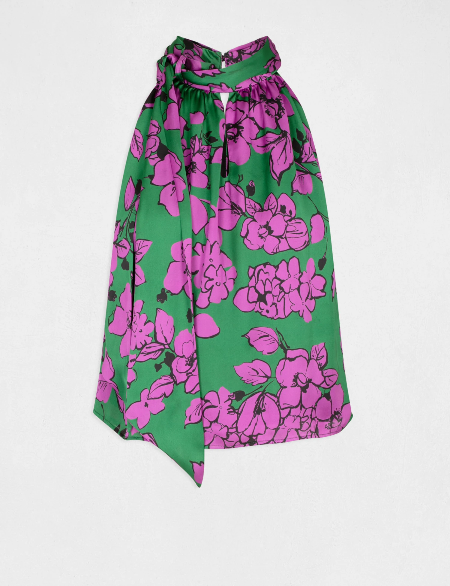 Blouse Sans Manches Imprimé Floral Violet Femme 6 Blouse Sans Manches Imprimé Floral Violet Femme – Image 4