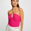 Bustier Avec Détail Chaîne Rose Fonce Femme