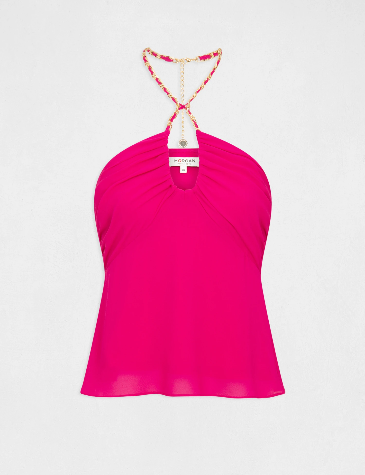 Bustier Avec Détail Chaîne Rose Fonce Femme 6 Bustier Avec Détail Chaîne Rose Fonce Femme – Image 4