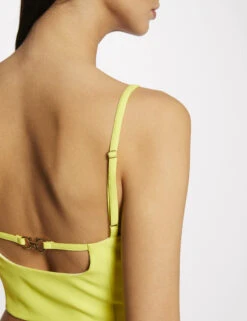 Bustier Crop Top à Ornement Dos Jaune Femme -Tenue Legere Boutique bustier crop top a ornement dos jaune femme vue4 32536300939390400
