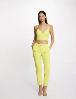 Bustier Crop Top à Ornement Dos Jaune Femme -Tenue Legere Boutique bustier crop top a ornement dos jaune femme vue5 32536300939390400