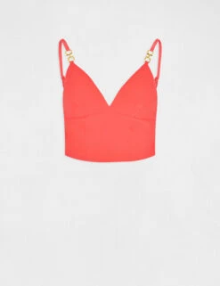 Bustier Crop Top Ornement Aux Bretelles Orange Femme 10 Bustier Crop Top Ornement Aux Bretelles Orange Femme -Tenue Legere Boutique bustier crop top ornement aux bretelles orange femme vue3 32536300939490703