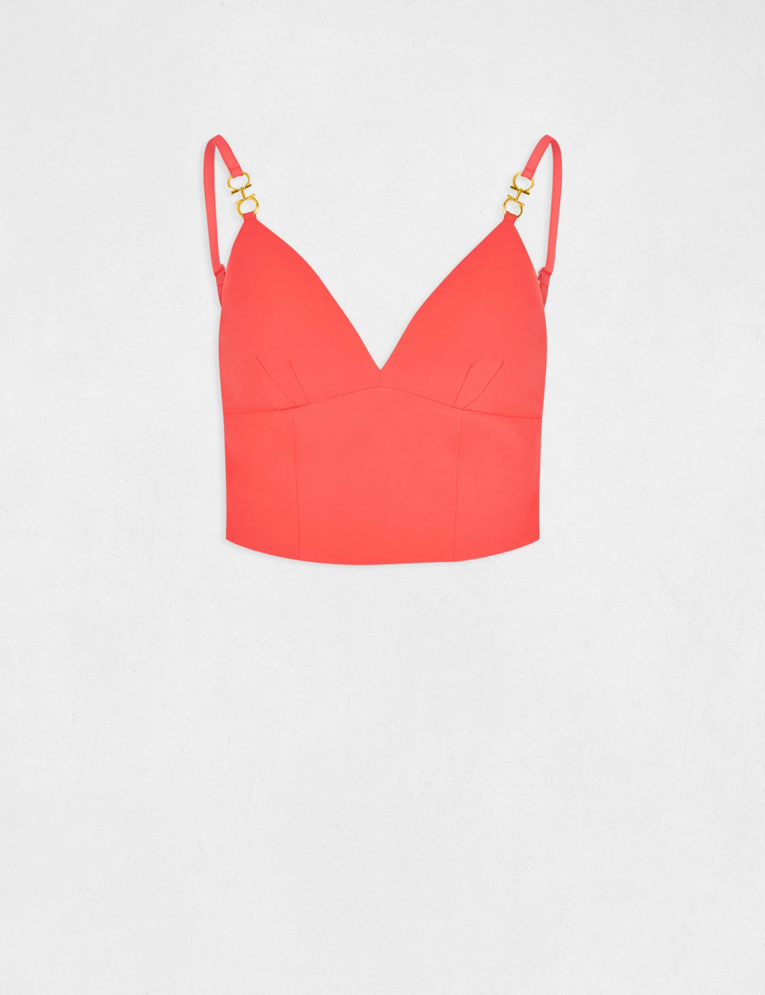 Bustier Crop Top Ornement Aux Bretelles Orange Femme 6 Bustier Crop Top Ornement Aux Bretelles Orange Femme – Image 4