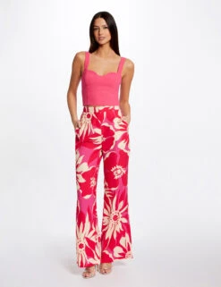 Bustier Crop Top Zippé Rose Moyen Femme -Tenue Legere Boutique bustier crop top zippe rose moyen femme vue5 32536300931640514