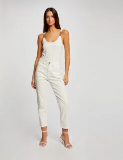 Débardeur Avec Bretelles à Ornements Ecru Femme -Tenue Legere Boutique debardeur avec bretelles a ornements ecru femme vue5 32536300938470201