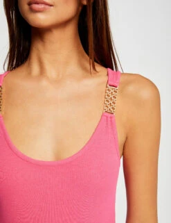 Débardeur Avec Bretelles à Ornements Rose Femme -Tenue Legere Boutique debardeur avec bretelles a ornements rose femme vue4 32536300938470503