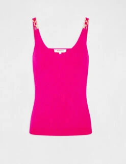 Débardeur Avec Bretelles à Ornements Rose Fonce Femme -Tenue Legere Boutique debardeur avec bretelles a ornements rose fonce femme vue3 32536300932460515