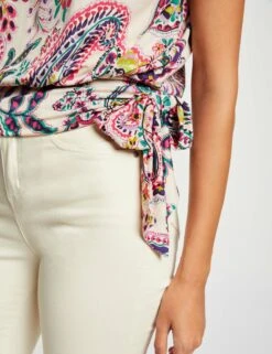 Débardeur Avec Noeud Imprimé Cachemire Multico Femme -Tenue Legere Boutique debardeur avec noeud imprime cachemire multico femme vue4 32536300962720900