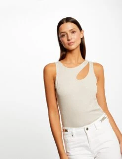 Débardeur Avec Ouverture épaule Ivoire Femme