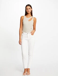 Débardeur Avec Ouverture épaule Ivoire Femme -Tenue Legere Boutique debardeur avec ouverture epaule ivoire femme vue5 32536300950650203