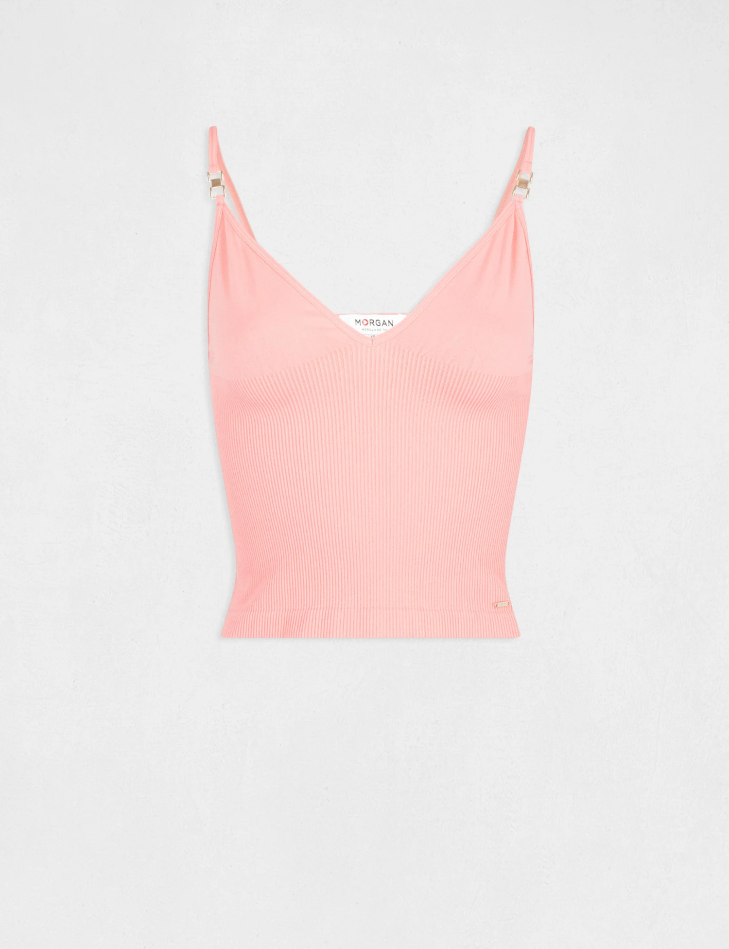 Débardeur Bretelles Fines à Col En V Corail Femme 6 Débardeur Bretelles Fines à Col En V Corail Femme – Image 4