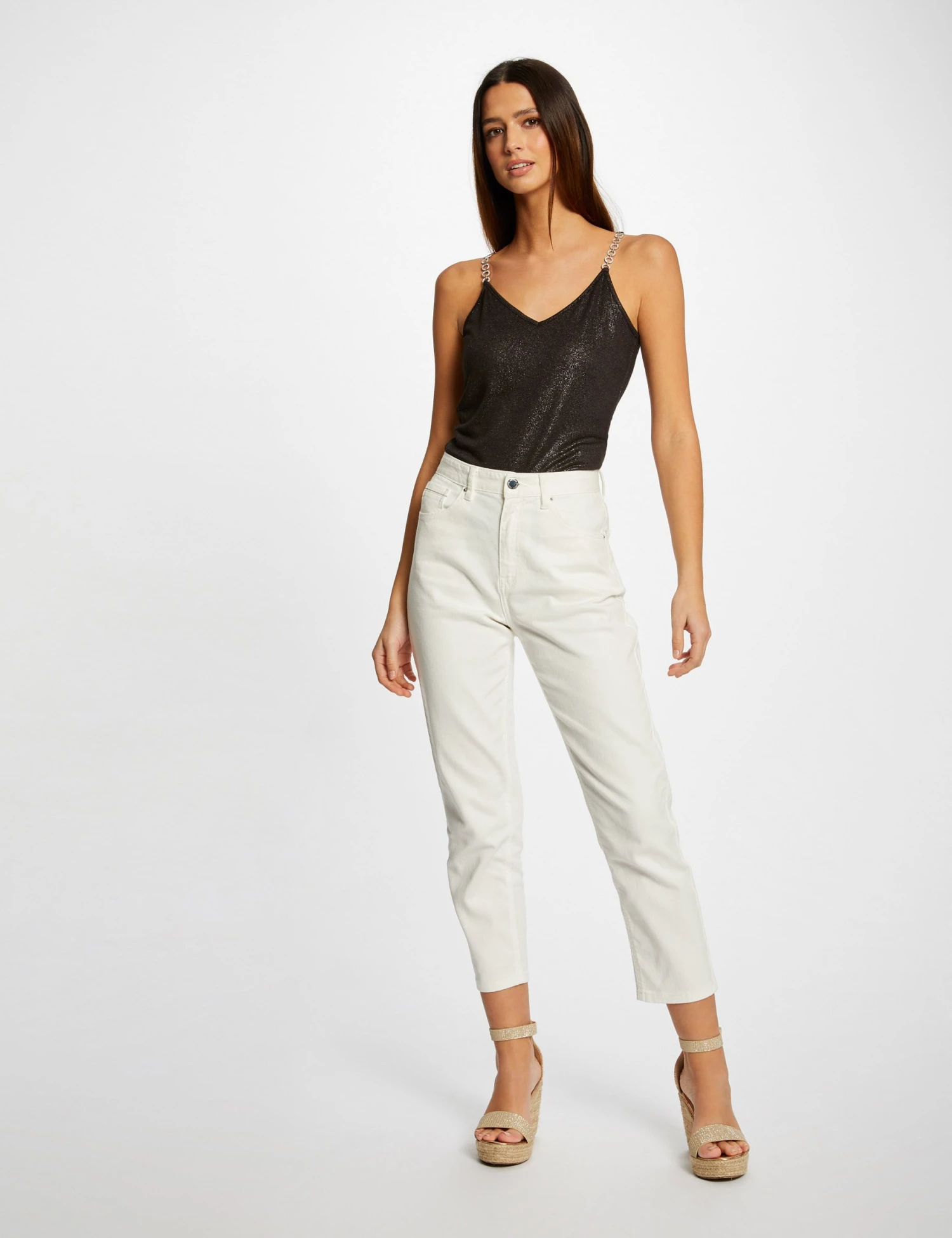 Débardeur Bretelles Fines Avec Chaînes Noir Femme 5 Débardeur Bretelles Fines Avec Chaînes Noir Femme – Image 3