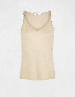 Débardeur Bretelles Fines Avec Chaînes Sable Femme -Tenue Legere Boutique debardeur bretelles fines avec chaines sable femme vue3 32536300939060205