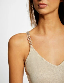 Débardeur Bretelles Fines Avec Chaînes Sable Femme -Tenue Legere Boutique debardeur bretelles fines avec chaines sable femme vue4 32536300939060205