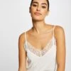 Débardeur Bretelles Fines Avec Dentelle Ecru Femme -Tenue Legere Boutique debardeur bretelles fines avec dentelle ecru femme vue1 32536300885780201
