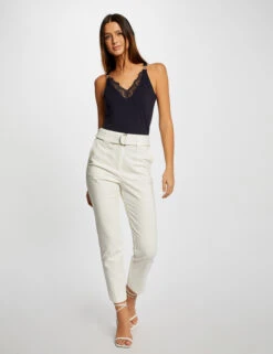 Débardeur Bretelles Fines Avec Dentelle Marine Femme 9 Débardeur Bretelles Fines Avec Dentelle Marine Femme -Tenue Legere Boutique debardeur bretelles fines avec dentelle marine femme vue5 32536300938490301