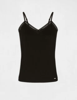 Débardeur Bretelles Fines Bande Dentelle Noir Femme -Tenue Legere Boutique debardeur bretelles fines bande dentelle noir femme vue3 32536300763600100