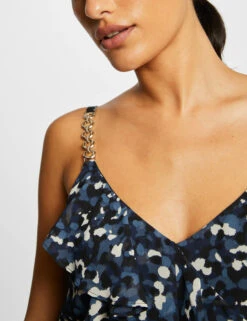 Débardeur Bretelles Fines Imprimé Bleu Femme -Tenue Legere Boutique debardeur bretelles fines imprime bleu femme vue4 32536300931430300