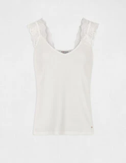 Débardeur Bretelles Larges à Dentelle Ecru Femme 10 Débardeur Bretelles Larges à Dentelle Ecru Femme -Tenue Legere Boutique debardeur bretelles larges a dentelle ecru femme vue3 32536300943430201