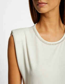 Débardeur Bretelles Larges à épaulettes Ecru Femme 11 Débardeur Bretelles Larges à épaulettes Ecru Femme -Tenue Legere Boutique debardeur bretelles larges a epaulettes ecru femme vue4 32536300939170201