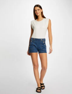 Débardeur Bretelles Larges à épaulettes Ecru Femme 9 Débardeur Bretelles Larges à épaulettes Ecru Femme -Tenue Legere Boutique debardeur bretelles larges a epaulettes ecru femme vue5 32536300939170201