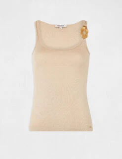 Débardeur Bretelles Larges à Ornement Ivoire Femme 10 Débardeur Bretelles Larges à Ornement Ivoire Femme -Tenue Legere Boutique debardeur bretelles larges a ornement ivoire femme vue3 32536300941850203