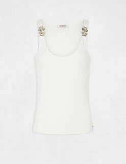 Débardeur Bretelles Larges à Ornements Ecru Femme 10 Débardeur Bretelles Larges à Ornements Ecru Femme -Tenue Legere Boutique debardeur bretelles larges a ornements ecru femme vue3 32536300941910201