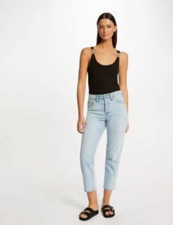 Débardeur Bretelles Larges à Ornements Noir Femme -Tenue Legere Boutique debardeur bretelles larges a ornements noir femme vue5 32536300941910100