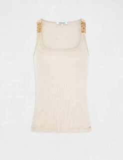 Débardeur Bretelles Larges Avec Chaînes Ivoire Femme 10 Débardeur Bretelles Larges Avec Chaînes Ivoire Femme -Tenue Legere Boutique debardeur bretelles larges avec chaines ivoire femme vue3 32536300928640203