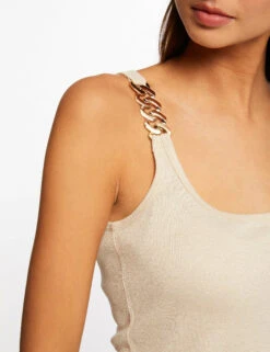 Débardeur Bretelles Larges Avec Chaînes Ivoire Femme 11 Débardeur Bretelles Larges Avec Chaînes Ivoire Femme -Tenue Legere Boutique debardeur bretelles larges avec chaines ivoire femme vue4 32536300928640203