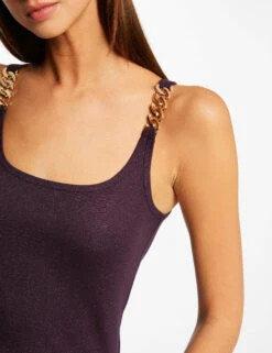 Débardeur Bretelles Larges Avec Chaînes Prune Femme 11 Débardeur Bretelles Larges Avec Chaînes Prune Femme -Tenue Legere Boutique debardeur bretelles larges avec chaines prune femme vue4 32536300928640505