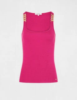 Débardeur Bretelles Larges Avec Chaînes Rose Fonce Femme -Tenue Legere Boutique debardeur bretelles larges avec chaines rose fonce femme vue3 32536300928640515