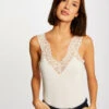 Débardeur Bretelles Larges Avec Dentelle Ivoire Femme -Tenue Legere Boutique debardeur bretelles larges avec dentelle ivoire femme vue1 32536300883940203