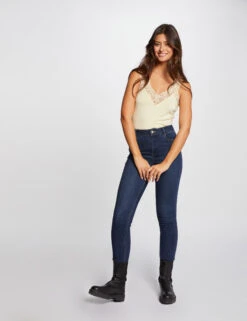 Débardeur Bretelles Larges Avec Dentelle Jaune Paille Femme -Tenue Legere Boutique debardeur bretelles larges avec dentelle jaune paille femme vue5 32536300883940402