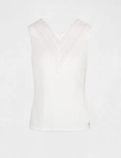 Débardeur Bretelles Larges Côtelé Ecru Femme -Tenue Legere Boutique debardeur bretelles larges cotele ecru femme vue3 32536300938700201