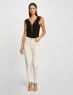 Débardeur Bretelles Larges Détail Zippé Noir Femme -Tenue Legere Boutique debardeur bretelles larges detail zippe noir femme vue5 32536300950660100