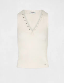 Débardeur Bretelles Larges Effet Côtelé Ivoire Femme -Tenue Legere Boutique debardeur bretelles larges effet cotele ivoire femme vue3 32536300894360203