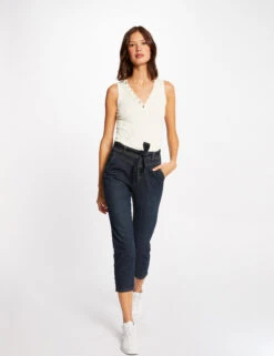 Débardeur Bretelles Larges Effet Côtelé Ivoire Femme -Tenue Legere Boutique debardeur bretelles larges effet cotele ivoire femme vue5 32536300894360203