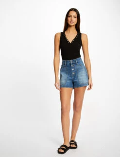 Débardeur Bretelles Larges Effet Côtelé Noir Femme 9 Débardeur Bretelles Larges Effet Côtelé Noir Femme -Tenue Legere Boutique debardeur bretelles larges effet cotele noir femme vue5 32536300894360100