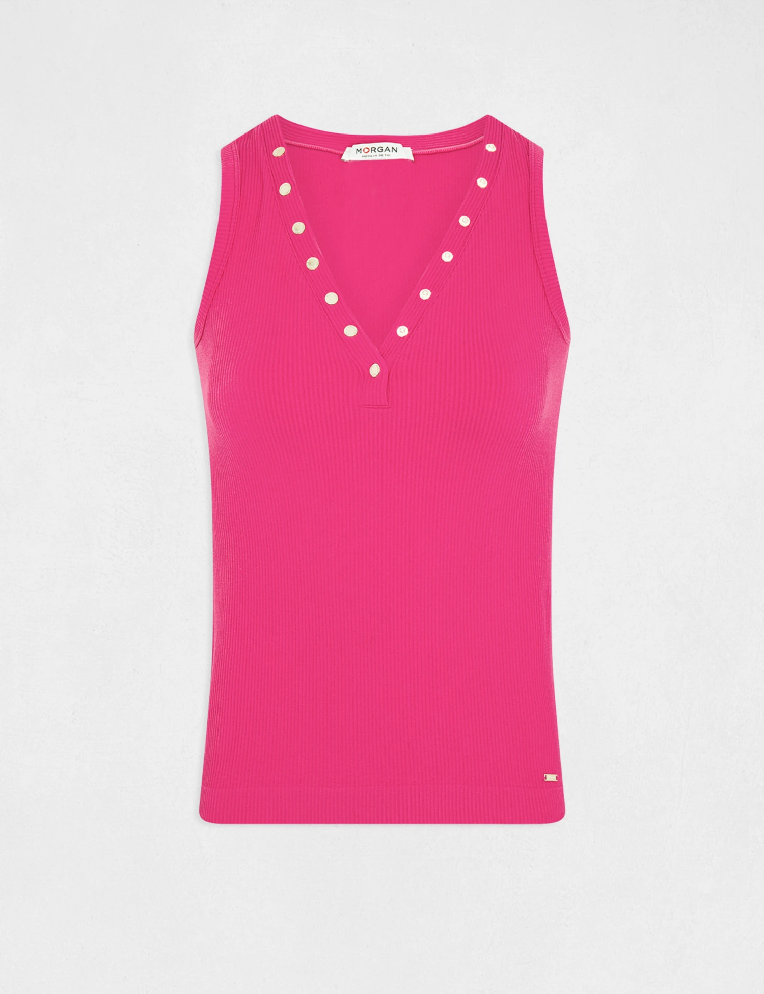 Débardeur Bretelles Larges Effet Côtelé Rose Fonce Femme 6 Débardeur Bretelles Larges Effet Côtelé Rose Fonce Femme – Image 4