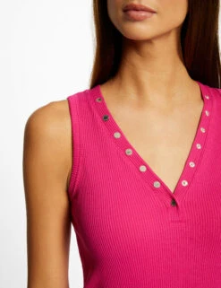 Débardeur Bretelles Larges Effet Côtelé Rose Fonce Femme 11 Débardeur Bretelles Larges Effet Côtelé Rose Fonce Femme -Tenue Legere Boutique debardeur bretelles larges effet cotele rose fonce femme vue4 32536300894360515