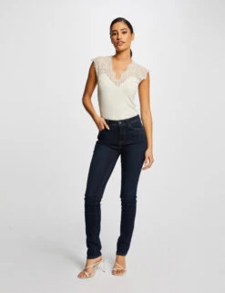 Débardeur Bretelles Larges En Dentelle Ivoire Femme -Tenue Legere Boutique debardeur bretelles larges en dentelle ivoire femme vue5 32536300823170203