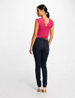 Débardeur Bretelles Larges En Dentelle Rose Fonce Femme -Tenue Legere Boutique debardeur bretelles larges en dentelle rose fonce femme vue2 32536300823170515