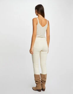 Débardeur Col En V Fils Métallisés Ivoire Femme -Tenue Legere Boutique debardeur col en v fils metallises ivoire femme vue2 32536300950640203