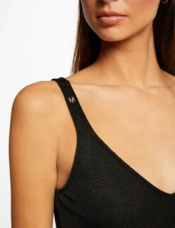 Débardeur Col En V Fils Métallisés Noir Femme -Tenue Legere Boutique debardeur col en v fils metallises noir femme vue4 32536300950640100