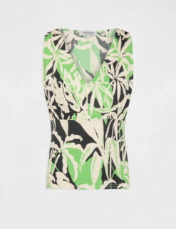 Débardeur Col En V Imprimé Végétal Multico Femme -Tenue Legere Boutique debardeur col en v imprime vegetal multico femme vue3 32536300954220900