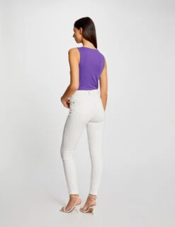 Débardeur Côtelé Col à Détails Bijoux Violet Femme 8 Débardeur Côtelé Col à Détails Bijoux Violet Femme -Tenue Legere Boutique debardeur cotele col a details bijoux violet femme vue2 32536300950600310