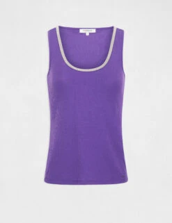 Débardeur Côtelé Col à Détails Bijoux Violet Femme 10 Débardeur Côtelé Col à Détails Bijoux Violet Femme -Tenue Legere Boutique debardeur cotele col a details bijoux violet femme vue3 32536300950600310