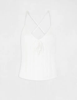 Débardeur Pull à Bretelles Croisées Ecru Femme 10 Débardeur Pull à Bretelles Croisées Ecru Femme -Tenue Legere Boutique debardeur pull a bretelles croisees ecru femme vue3 32536300938280201