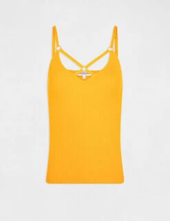 Débardeur Pull à Bretelles Croisées Orange Femme -Tenue Legere Boutique debardeur pull a bretelles croisees orange femme vue3 32536300938220703